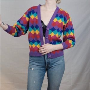 multi-colored cardigan